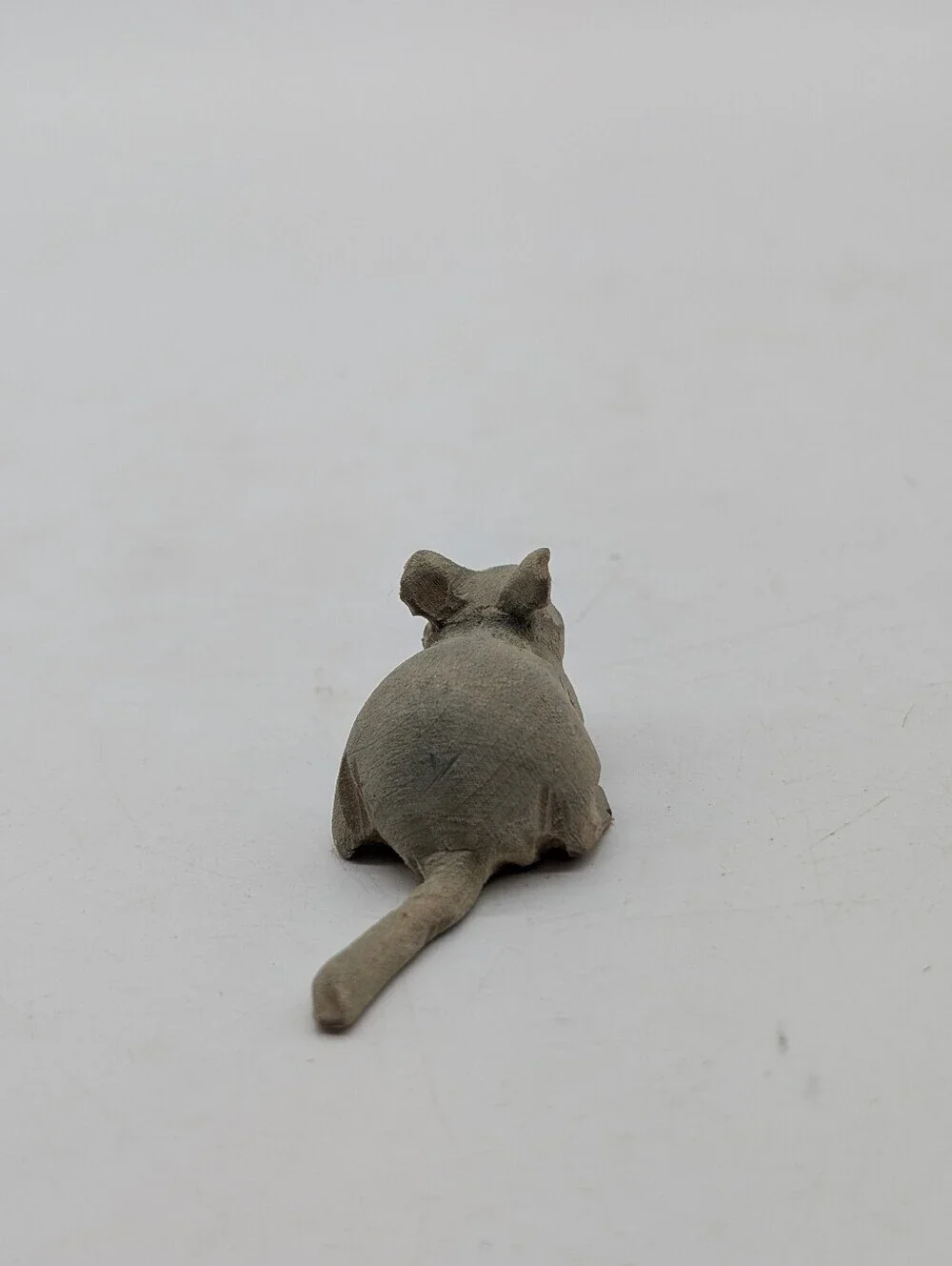 Vintage 1980s Miniature Hand-Carved Wood Chipmunk Mouse Figurine